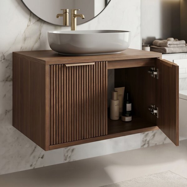 Bathroom vanity cabinet Rea Core 60cm Brown