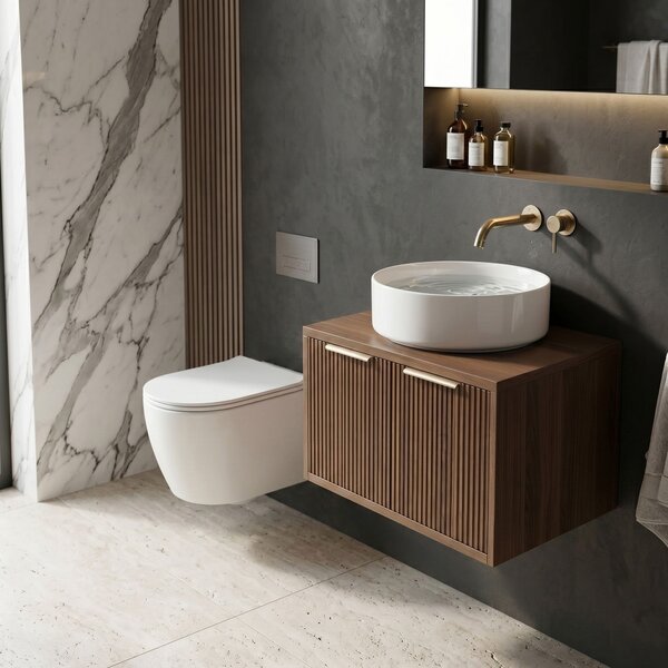 Bathroom vanity cabinet Rea Core 60cm Brown
