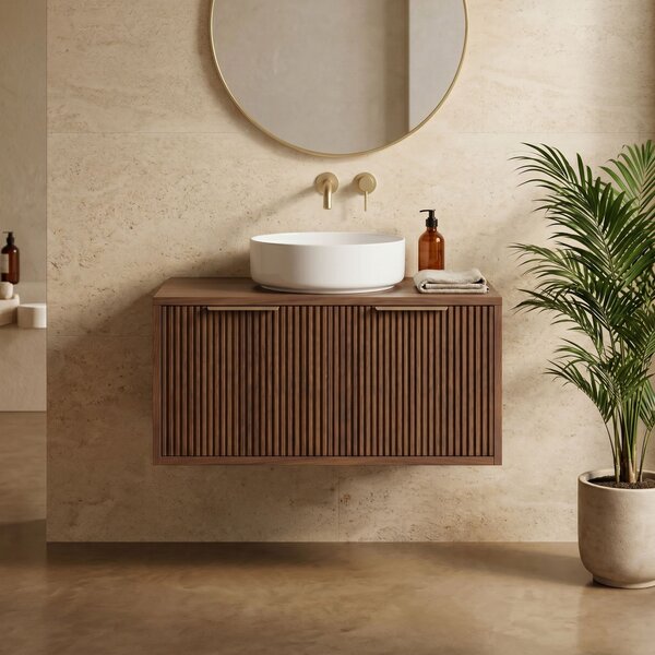 Bathroom vanity cabinet Rea Core 80cm Brown