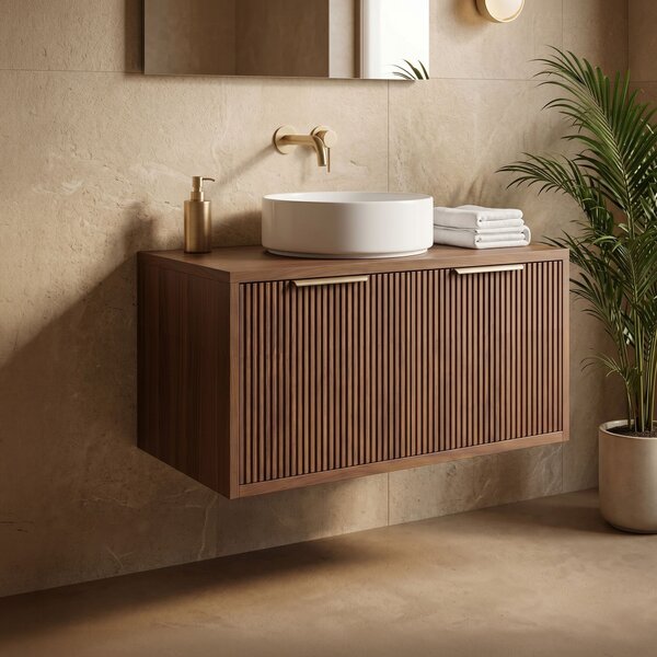 Bathroom vanity cabinet Rea Core 80cm Brown