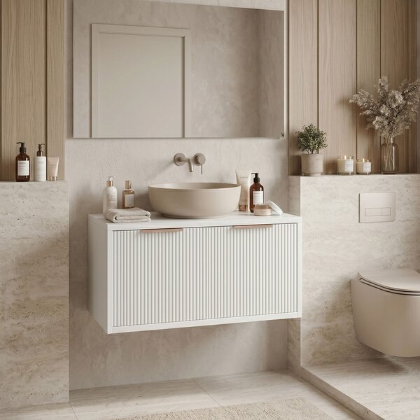 Bathroom vanity cabinet Rea Core 80cm White
