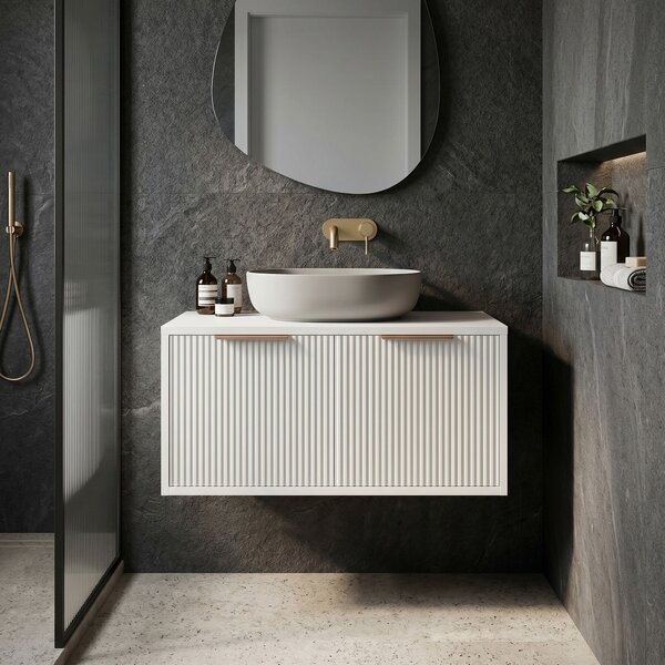 Bathroom vanity cabinet Rea Core 80cm White