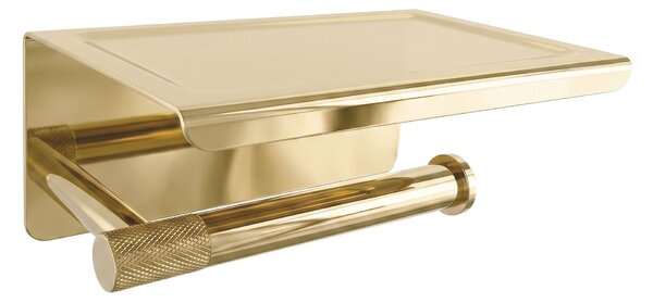 Toilet paper holder with shelf 6613 Modern Gold