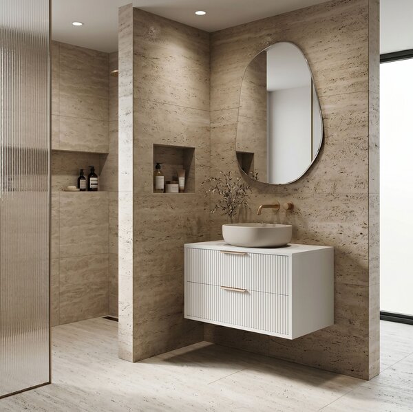 Bathroom vanity cabinet Rea Mono 80cm White