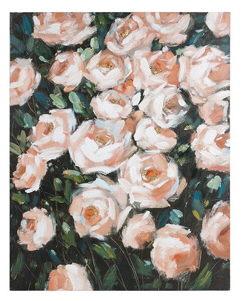 Oil Painting Roses Pine (80 X 4 x 100 cm)