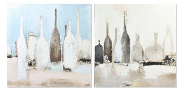 Painting DKD Home Decor CU-179188 Golden 100 x 4 x 100 cm Bottles Cottage (2 Units)