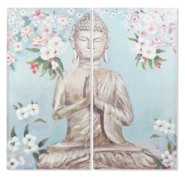 Painting DKD Home Decor CU-181694 Canvas Buddha Oriental (140 x 3 x 140 cm) (2 pcs)