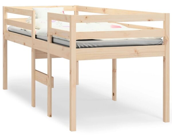 High Sleeper Bed without Mattress 75x190 cm Small Single Solid Wood Pine