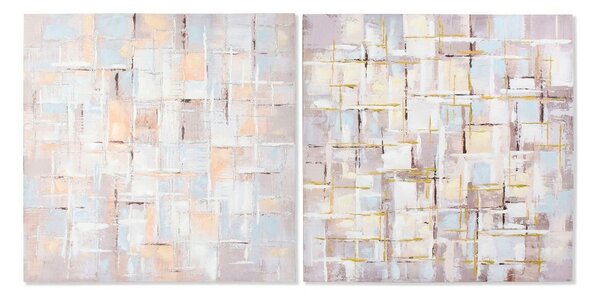 Painting DKD Home Decor Squares Abstract 100 x 3 x 100 cm Modern (2 Units)