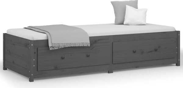 Day Bed without Mattress Grey 90x190 cm Single Single Solid Wood Pine