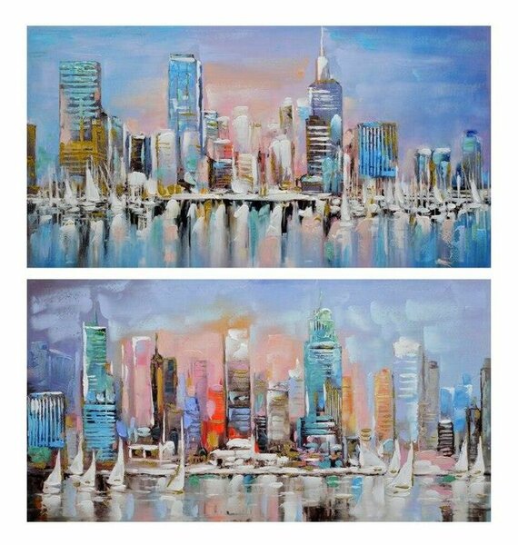 Painting DKD Home Decor City 120 x 3 x 60 cm Loft (2 Units)