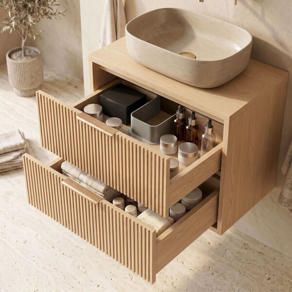 Bathroom vanity cabinet Rea Mono 80cm Beige