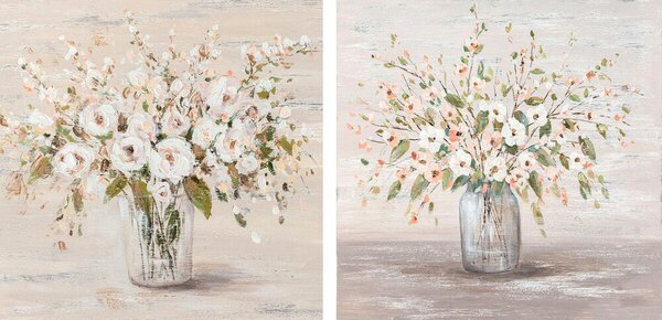 Painting DKD Home Decor 90 x 2,4 x 90 cm Vase Shabby Chic (2 Units)