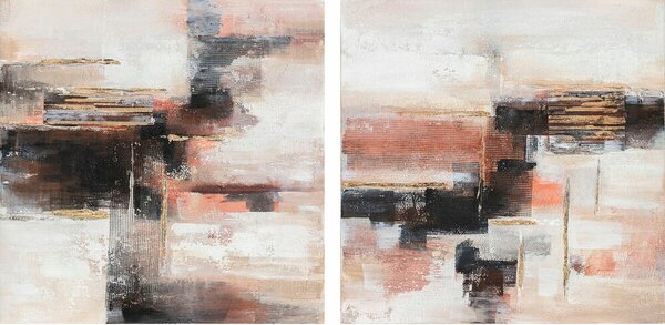 Painting DKD Home Decor 90 x 2,4 x 90 cm Abstract Modern (2 Units)