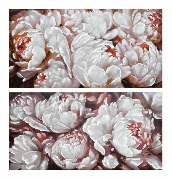 Painting DKD Home Decor 120 x 3 x 60 cm Flowers Romantic (2 Units)