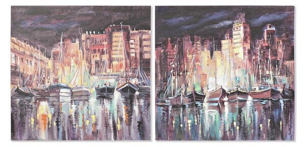 Painting DKD Home Decor City 80 x 3 x 80 cm Loft (2 Units)