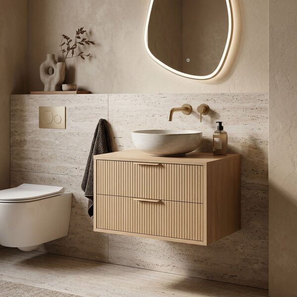 Bathroom vanity cabinet Rea Mono 80cm Beige