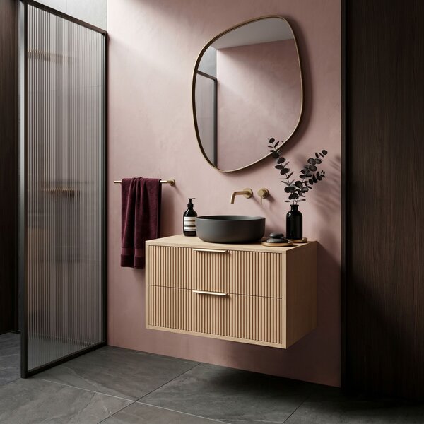 Bathroom vanity cabinet Rea Mono 80cm Beige