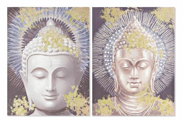 Painting DKD Home Decor Buddha 60 x 3 x 80 cm Oriental (2 Units)