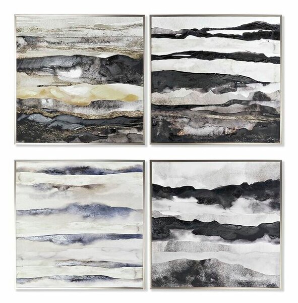 Painting DKD Home Decor 79 x 2,5 x 79 cm Abstract Modern (4 Pieces)