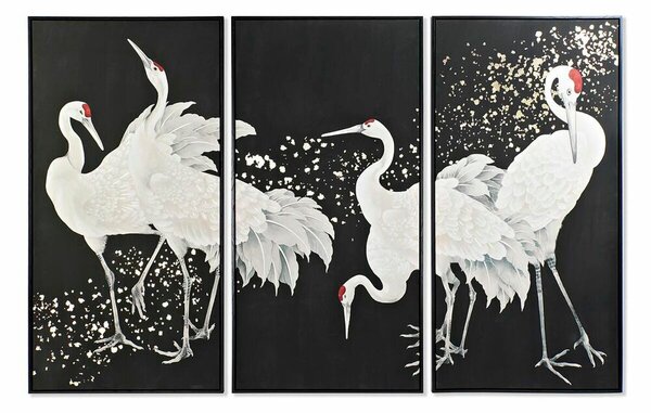 Set of 3 pictures DKD Home Decor Oriental Heron (210 x 4 x 140 cm)