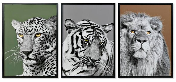 Painting DKD Home Decor 67 x 3 x 93 cm Colonial Jungle (3 Pieces)