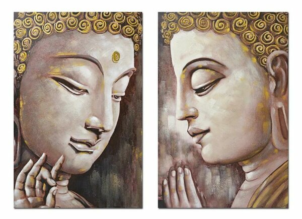 Painting DKD Home Decor Buddha 80 x 3 x 120 cm Oriental (2 Units)