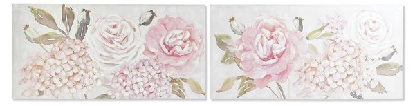 Painting DKD Home Decor 120 x 3 x 60 cm Flowers Shabby Chic (2 Units)