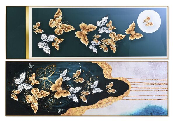 Painting DKD Home Decor 180 x 3 x 60 cm Butterflies (2 Units)