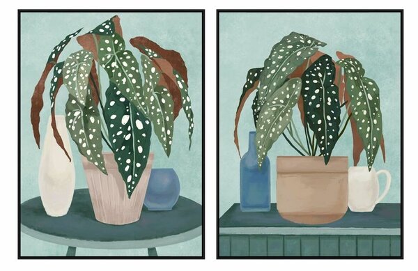 Painting DKD Home Decor 90 x 4 x 120 cm Plant Urban (2 Units)