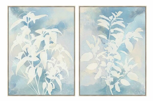 Painting DKD Home Decor 90 x 4 x 120 cm Leaf of a plant Scandinavian (2 Units)