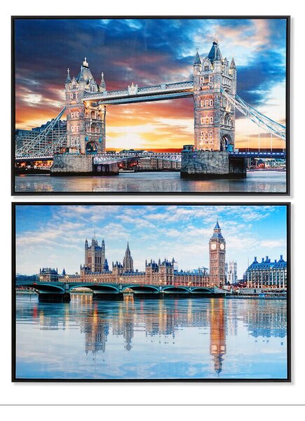 Canvas DKD Home Decor 90 x 2,5 x 60 cm 90 x 2.5 x 60 cm London Loft (2 Units)