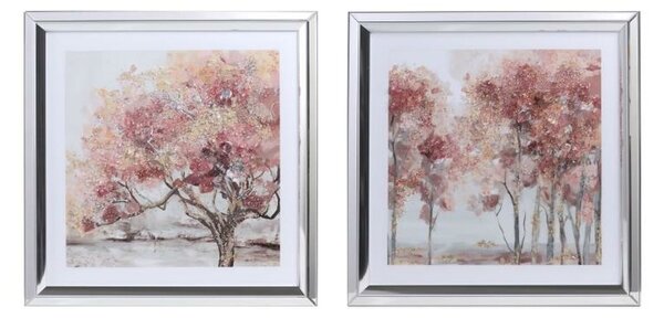 Painting DKD Home Decor 69 x 2,5 x 69 cm Trees Traditional (2 Units)