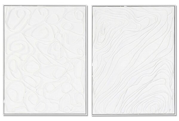 Painting DKD Home Decor 60 x 3,2 x 80 cm Abstract With relief Urban (2 Units)