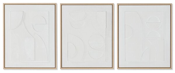 Painting Home ESPRIT White polystyrene Canvas Abstract Scandinavian 40 x 4,8 x 50 cm (3 Units)