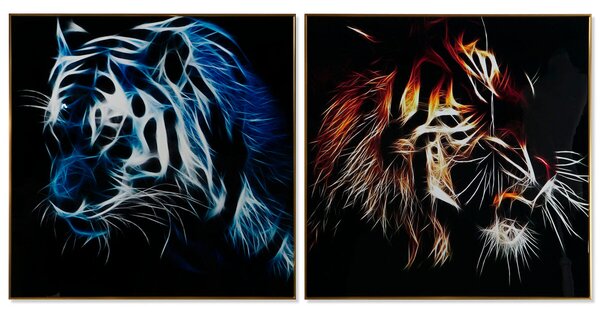 Painting DKD Home Decor Tiger 80 x 3 x 80 cm Modern (2 Units)