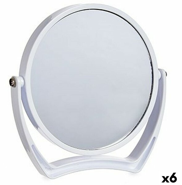 Magnifying Mirror White Crystal Plastic 19 x 18,7 x 2 cm (6 Units)