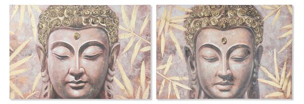 Painting Home ESPRIT Buddha Oriental 120 x 3 x 80 cm (2 Units)