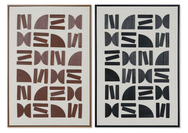 Painting Home ESPRIT Brown Black Beige Abstract Modern 63 x 3,8 x 93 cm (2 Units)