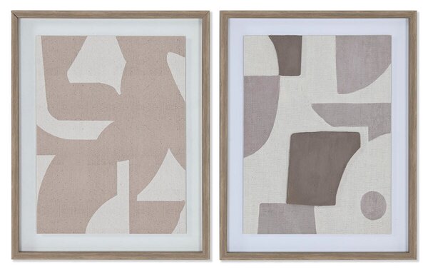 Canvas Home ESPRIT Beige Grey Abstract Modern 40 x 3 x 50 cm (2 Units)