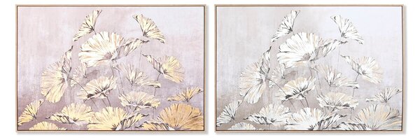 Painting Home ESPRIT Leaf of a plant Traditional 123 x 4,5 x 83 cm (2 Units)