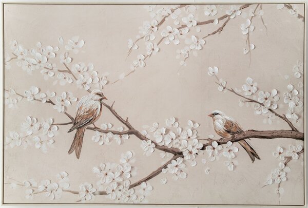 Oil Painting Romimex polystyrene Canvas Birds 150 x 100 x 4 cm 100 x 150 x 4 cm