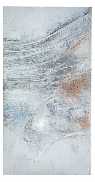 Oil Painting Romimex White Beige Grey Canvas Abstract 60 x 120 x 4 cm