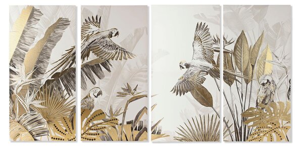 Set of 4 pictures Home ESPRIT Beige Golden Tropical 280 x 3,2 x 140 cm