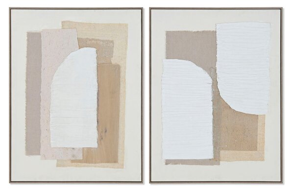 Painting Home ESPRIT White Beige Abstract Scandinavian 62 x 3,2 x 82 cm (2 Units)