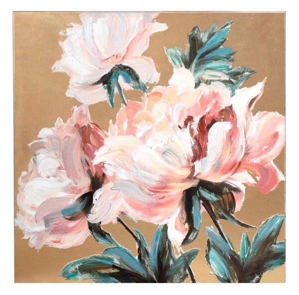 Oil Painting Romimex Canvas Flowers 100 x 100 x 4 cm