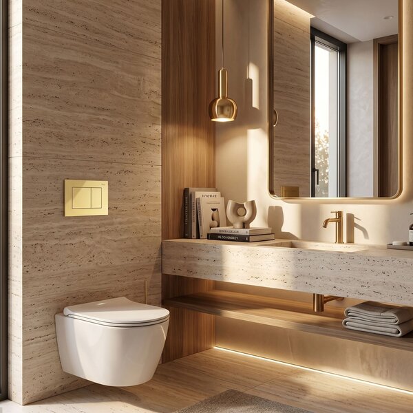 Toilet Flush Button Rea J K011A-Q and Slim 024N Gold