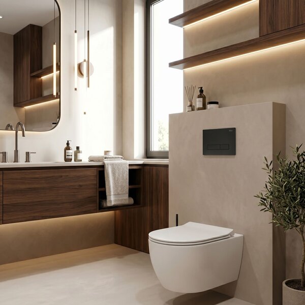 Toilet Flush Button Rea HD K011A-Q and Slim 024N Black