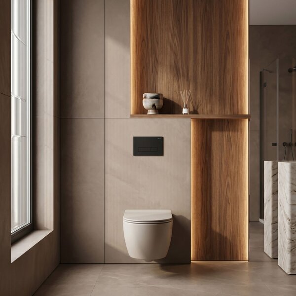 Toilet Flush Button Rea HD K011A-Q and Slim 024N Black