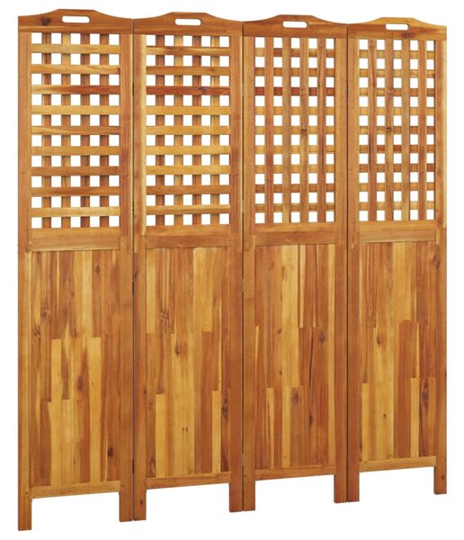 4-Panel Room Divider 162x2x180 cm Solid Wood Acacia